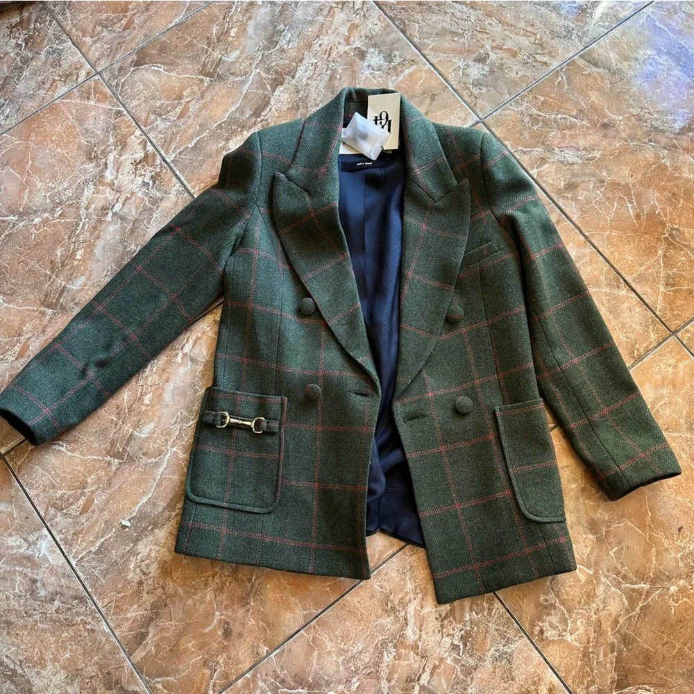 NEW!! Paris 64 Eliot Diana II Plaid Double-Breasted Blazer - Picture 1 of 11